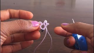 How to TAT  Beginner Shuttle Tatting  Ring Chain adding beads 3 ways Join Split ring [upl. by Korney]