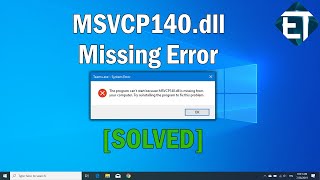 How to Fix MSVCP140dll Missing in Windows 10 8 7 2 Fixes [upl. by Conley662]