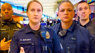 Whoa AIRPORT POLICE IN SEATTLE DO THE WALK OF SHAME First Amendment Audit [upl. by Roselane662]