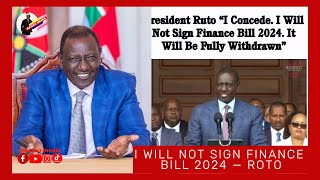 RUTO REJECT FINANCE BILL 2024I WILL NOT SIGN FINANCE BILL 2024 SITOSAINI MUSWADA WA FEDHA 2024 [upl. by Broder]