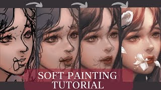 Medibang Soft painting  Brush settings  TUTORIAL  SPEEDPAINT [upl. by Isolda]