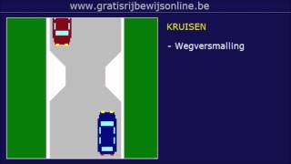 GRATIS RIJBEWIJS ONLINE 15 Rijbewijs B  RECHTS KRUISEN  EENRICHTINGSWEG [upl. by Attaymik]