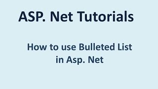 How To Use Bulleted List in ASPNET [upl. by Japha432]