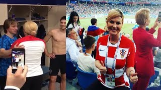 Croatian President hugging Luka Modric and other Croatian football players  FIFA World Cup 2018 [upl. by Barrada905]