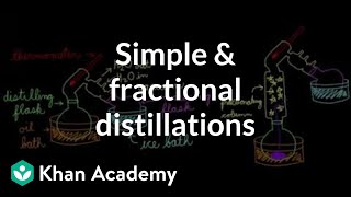 Simple and fractional distillations  Chemical processes  MCAT  Khan Academy [upl. by Annohsat]