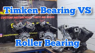 Harley Bearing Timken Conversion VS Roller Bearing Performance Bagger Dyna FXR FXRT [upl. by Adnawaj228]