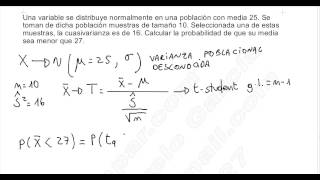 ESTADÍSTICA INFERENCIAL I EJERCICIO 5 DISTRIBUCIÓN MUESTRAL DE LA MEDIA [upl. by Far]