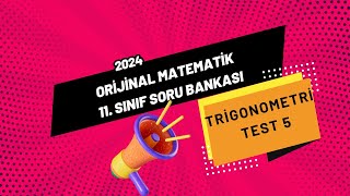 TRİGONOMETRİ  TEST 5  DİK ÜÇGENDE TRİGONOMETRİK ORANLAR 2 [upl. by Eiuqcaj600]