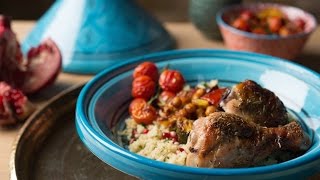 Aafiyah Halal Recipes Garlic amp Herb Chicken With Moroccan Roasted Vegetables amp Jewelled Couscous [upl. by Kennith]