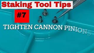 How to Tighten Cannon Pinion so Pocket Watch Hands Work with Watchmakers Staking Tool [upl. by Watson]