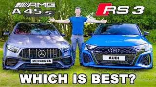 Audi RS3 v MercedesAMG A45 S Which is best [upl. by Cordelia]