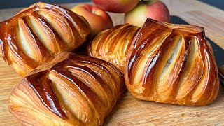 Recette des CHAUSSONS aux POMMES de boulanger avec la pâte à croissant [upl. by Infeld233]