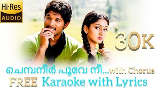 Chembaneer Poove Nee  Karaoke with lyrics in MalayalamKrishna Movie Karaoke with Lyrics Video [upl. by Adnilab]