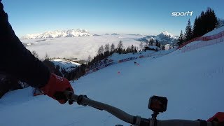 Lebensmüde Verrückter fährt legendäre Streif mit dem Fahrrad  SPORT1 [upl. by Tyrrell940]