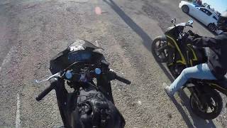 YAMAHA R3 vs HONDA CBR300 TRACK DRAG RACE [upl. by Cuyler]