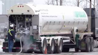 PRAXAIR TANKER TRUCK loading intensely cold oxygen 300 celius [upl. by Tichonn133]