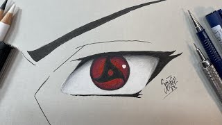 TUTORIAL de COMO DESENHAR o MANGEKYOUSHARINGAN do ITACHI [upl. by Adelaja]