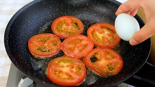 1 Tomato with 3 eggs Quick breakfast in 5 minutes Super easy and delicious omelet recipe [upl. by Naleek]