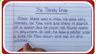 The Thirsty Crow Story in English WritingEnglish Story WritingSimple Handwriting in English [upl. by Lurlene58]