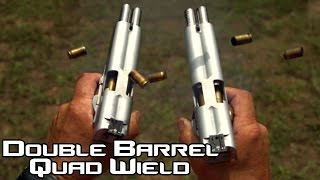 Double Barreled 1911 pistol quad wield rapid fire 20 rounds in 15 seconds in SlowMo AF2011 4K [upl. by Gewirtz]