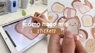 Haciendo mi papelería cómo hago mis STICKERS 🍞 procreate y dibujo digital [upl. by Diane]