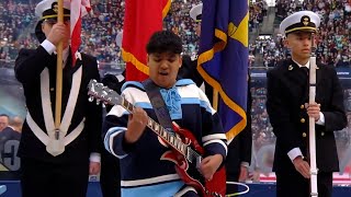 14yearold SHREDS the Anthem at the Winter Classic 🇺🇸🎸 [upl. by Franciscka908]