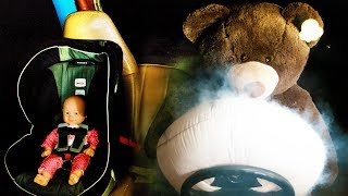 Drivers Airbag Deployed on Teddy amp Baby  in Ultra Slow Motion  4K [upl. by Marena]