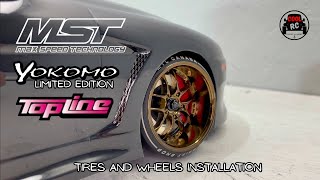 MST RMX 25 Toyota JZ3  I install the Yokomo limited edition tires on Premium Topline wheels [upl. by Tremayne]