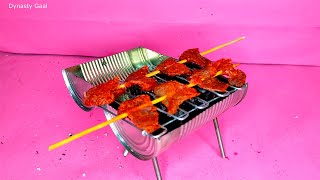 Cómo Hacer una mini Barbacoa Mini asador grill casero con latas facil [upl. by Etaner780]