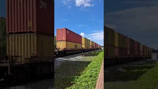 CSX Intermodal Freight trains at Bergenfield Teaneck Ridgefield Park Bound Brook Roselle Park [upl. by Ireva]