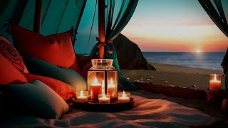 Cozy Boho Beach Hideaway ☀️ Relaxing Sunset Waves  Ocean Ambience ASMR [upl. by Trahern]