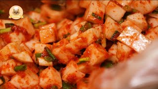 How to make quotEasyquot Cubed Radish Kimchi Kkakdugi 깍두기 만들기 [upl. by Amethyst531]