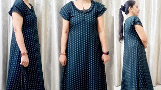 Gown Style Nighty Cutting And StitchingNighty Kaise banaenNighty [upl. by Burleigh]