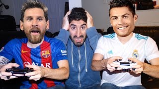 RONALDO PLAYS FIFA 18 WITH MESSI  Footy Friends [upl. by Mcclelland]