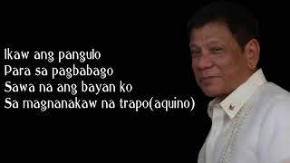 Freddie Aguilar  DUTERTE SONG Para sa pagbabago lyrics [upl. by Ettenot]