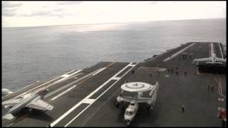 Air wing flies onto USS Enterprise CVN 65 [upl. by Akehsar423]