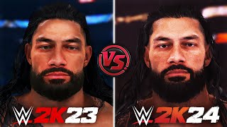 WWE 2K24 vs WWE 2K23  Graphics Faces amp Gameplay Comparison  ARE GRAPHICS WORSE OR BETTER [upl. by Dougherty389]