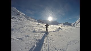 Piz Roccabella da Bivio Scialpinismo in Svizzera Engadina  161218 [upl. by Fortunio]