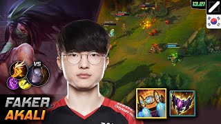 Faker Akali Mid Build Hextech Rocketbelt Fleet Footwork  LOL KR GrandMaster Patch 1321 [upl. by Retsam]