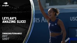 Leylah Fernandezs Stunning DownTheLine Slice on Match Point  2023 US Open [upl. by Iseabal]