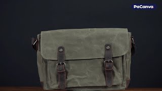 PaCanva  Waxed Canvas Messenger Crossbody Bag 12L [upl. by Nos]