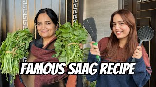 Mama ki Famous Saag Recipe Cooking karty huwe ungli cutt gaye [upl. by Tibbitts]