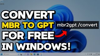 How to Convert MBR to GPT Without Losing Data for FREE Tutorial [upl. by Dulsea]