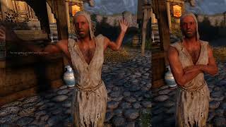 With and without Immersive folded hands Skyrim OAR animation mod [upl. by Rebmetpes40]