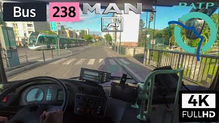 Bus 238 RATP  Pont de Levallois MétroGare de SaintGratien RER  4K60FPS [upl. by Allertse]