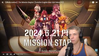 【holoJustice】The Mission Begins  hololive English New Unit Debut PV by hololive English Reaction [upl. by Ecined640]