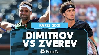 Grigor Dimitrov vs Alexander Zverev Entertaining Match Highlights  Paris 2021 [upl. by Ahsiekyt801]