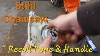 Stihl Chainsaw Recoil Rope amp Handle Replacement [upl. by Marriott]