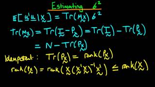 31  Estimating the error variance in matrix form  part 6 [upl. by Dlonyer]