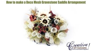 How to Make a Beautiful Deco Mesh Gravestone Saddle [upl. by Aidil807]